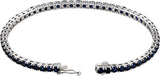 14K White Gold Lab-Grown Blue Sapphire Line 7.25" Bracelet