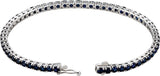 14K White Lab-Grown Blue Sapphire Line 7.25" Bracelet