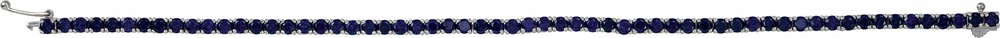 14K White Lab-Grown Blue Sapphire Line 7.25" Bracelet