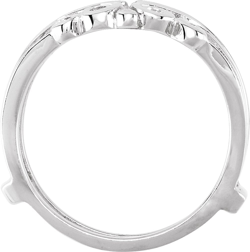 14K White Scroll Ring Guard