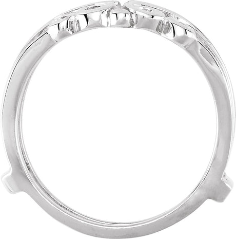 14K White Scroll Ring Guard