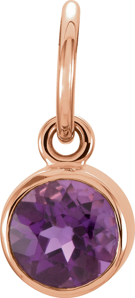 14K Rose Posh Mommy® Imitation Amethyst Charm