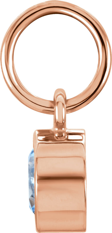 14K Rose Posh Mommy® Imitation Aquamarine Charm