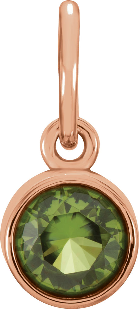 14K Rose Posh Mommy® Imitation Peridot Charm