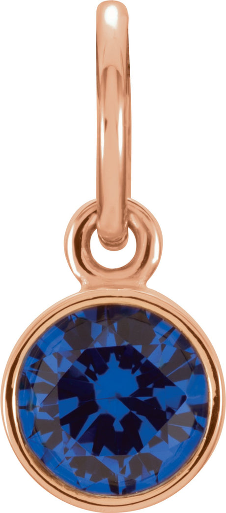 14K Rose Posh Mommy® Imitation Blue Sapphire Charm