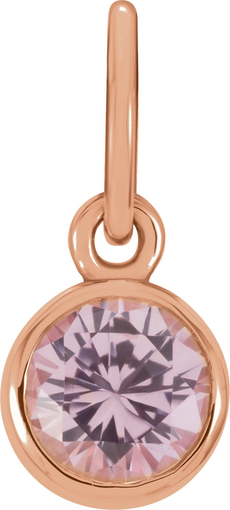 14K Rose Gold Posh Mommy® Imitation Pink Tourmaline Charm/Pendant