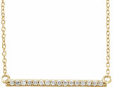 14K Yellow 1/6 CTW Natural Diamond Bar 16-18" Necklace