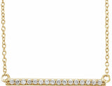 14K Yellow Gold 1/6 CTW Natural Diamond Bar 16-18" Necklace