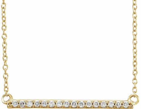 14K Yellow 1/6 CTW Lab-Grown Diamond Bar 16-18" Necklace