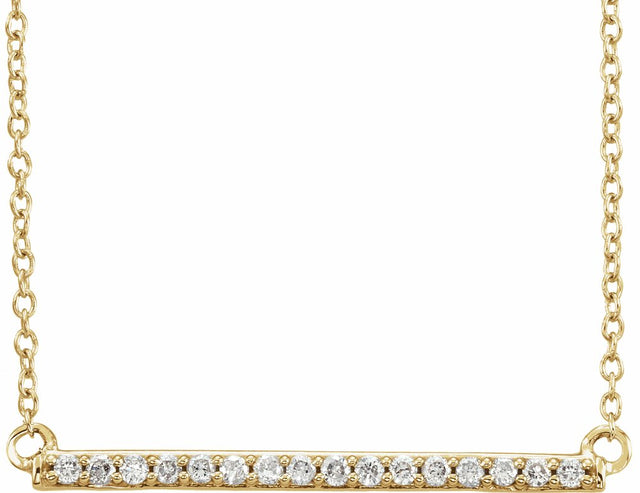 14K Yellow 1/6 CTW Lab-Grown Diamond Bar 16-18" Necklace