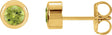 14K Yellow Gold Natural Peridot Bezel-Set Earrings