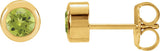 14K Yellow Gold Natural Peridot Bezel-Set Earrings