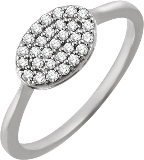 14K White 1/5 CTW Natural Diamond Cluster Ring