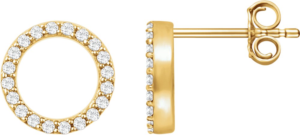 14K Yellow 1/5 CTW Natural Diamond Circle Earrings