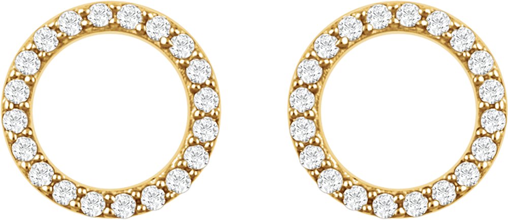 14K Yellow 1/5 CTW Natural Diamond Circle Earrings