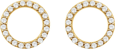 14K Yellow 1/5 CTW Natural Diamond Circle Earrings