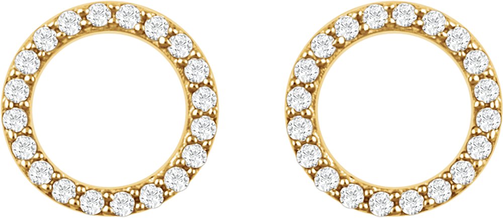 14K Yellow 1/5 CTW Natural Diamond Circle Earrings