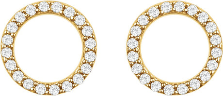 14K Yellow 1/5 CTW Natural Diamond Circle Earrings