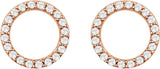 14K Rose 1/5 CTW Natural Diamond Circle Earrings
