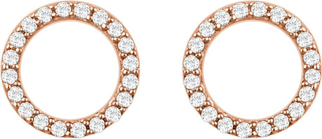14K Rose Gold 1/5 CTW Natural Diamond Circle Earrings