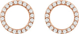 14K Rose Gold 1/5 CTW Natural Diamond Circle Earrings