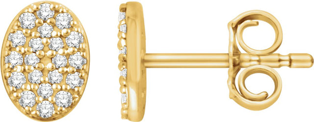 14K Yellow 1/6 CTW Natural Diamond Cluster Earrings
