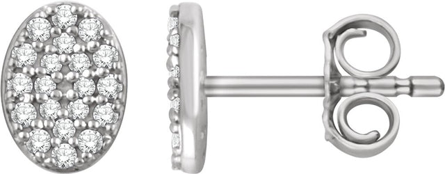 14K White 1/6 CTW Natural Diamond Cluster Earrings