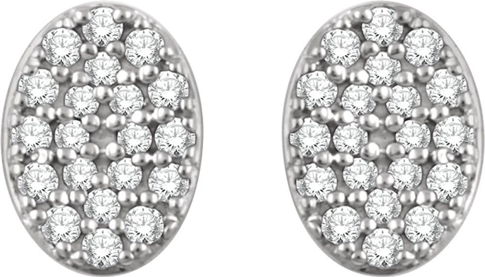 14K White 1/6 CTW Natural Diamond Cluster Earrings