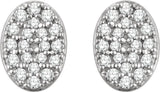 14K White 1/6 CTW Natural Diamond Cluster Earrings