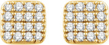 14K Yellow Gold 1/5 CTW Natural Diamond Cluster Earrings