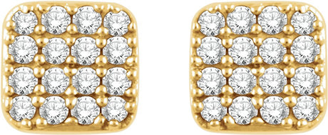 14K Yellow Gold 1/5 CTW Natural Diamond Cluster Earrings