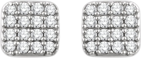 14K White 1/5 CTW Natural Diamond Cluster Earrings