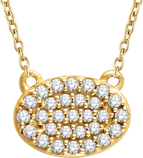 14K Yellow Gold 1/5 CTW Natural Diamond Cluster 16-18" Necklace