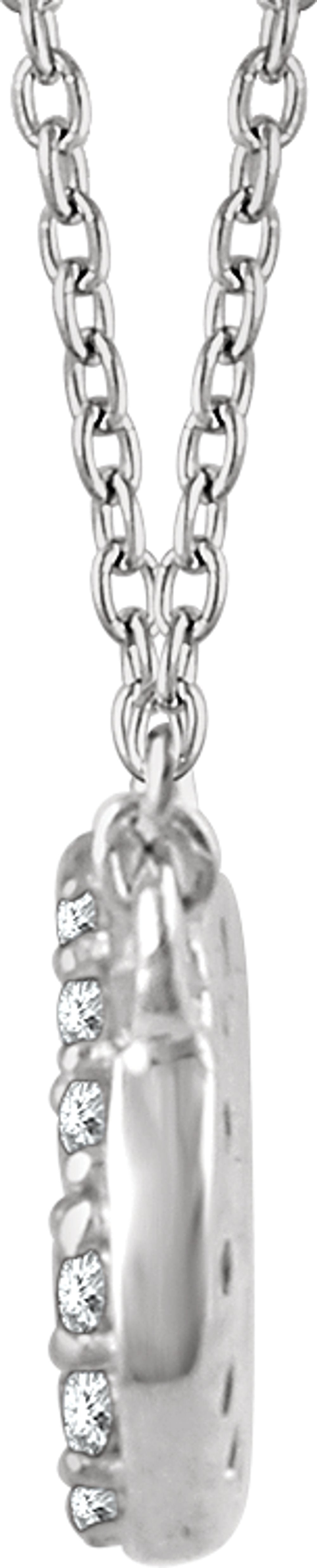 14K White 1/5 CTW Natural Diamond Cluster 16-18" Necklace