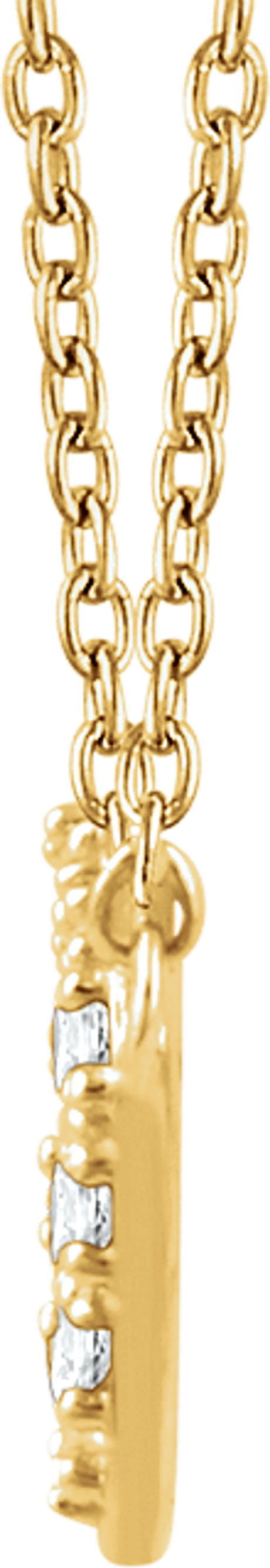 14K Yellow 1/6 CTW Natural Diamond Cluster 16-18" Necklace