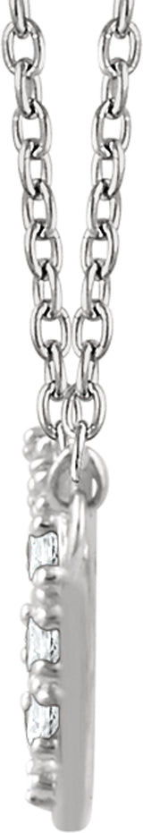 14K White Gold 1/6 CTW Natural Diamond Cluster 16-18" Necklace