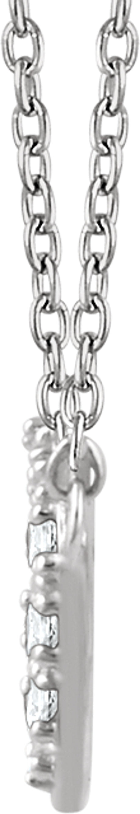 14K White Gold 1/6 CTW Natural Diamond Cluster 16-18" Necklace