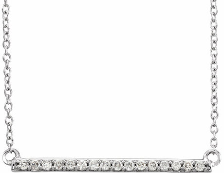 14K White 1/6 CTW Natural Diamond Bar 16-18" Necklace