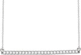 14K White 1/3 CTW Natural Diamond Bar 16-18" Necklace