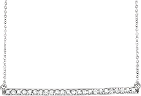 14K White 1/3 CTW Natural Diamond Bar 16-18" Necklace