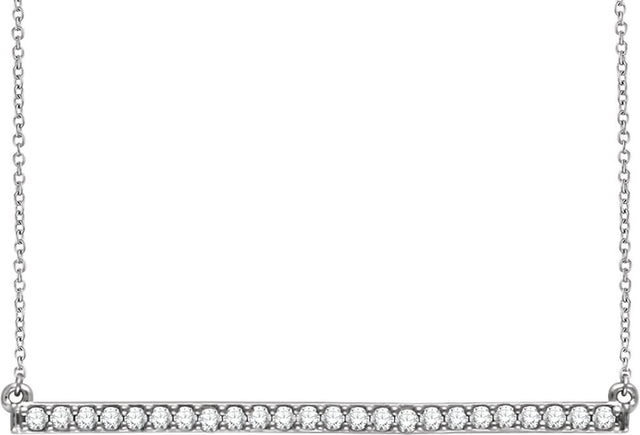 Sterling Silver 1/3 CTW Lab-Grown Diamond Bar 16-18" Necklace