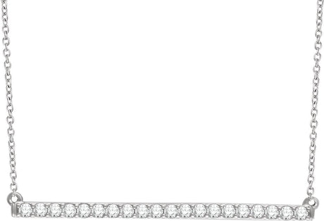 14K White 1/2 CTW Lab-Grown Diamond Bar 16-1" Necklace