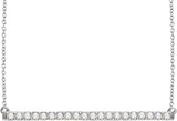 14K White Gold 1/2 CTW Natural Diamond Bar 16-18" Necklace