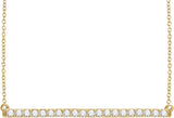 14K Yellow Gold 1/2 CTW Lab-Grown Diamond Bar 16-1" Necklace