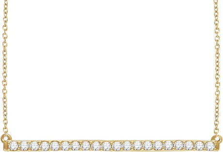14K Yellow Gold 1/2 CTW Lab-Grown Diamond Bar 16-1" Necklace