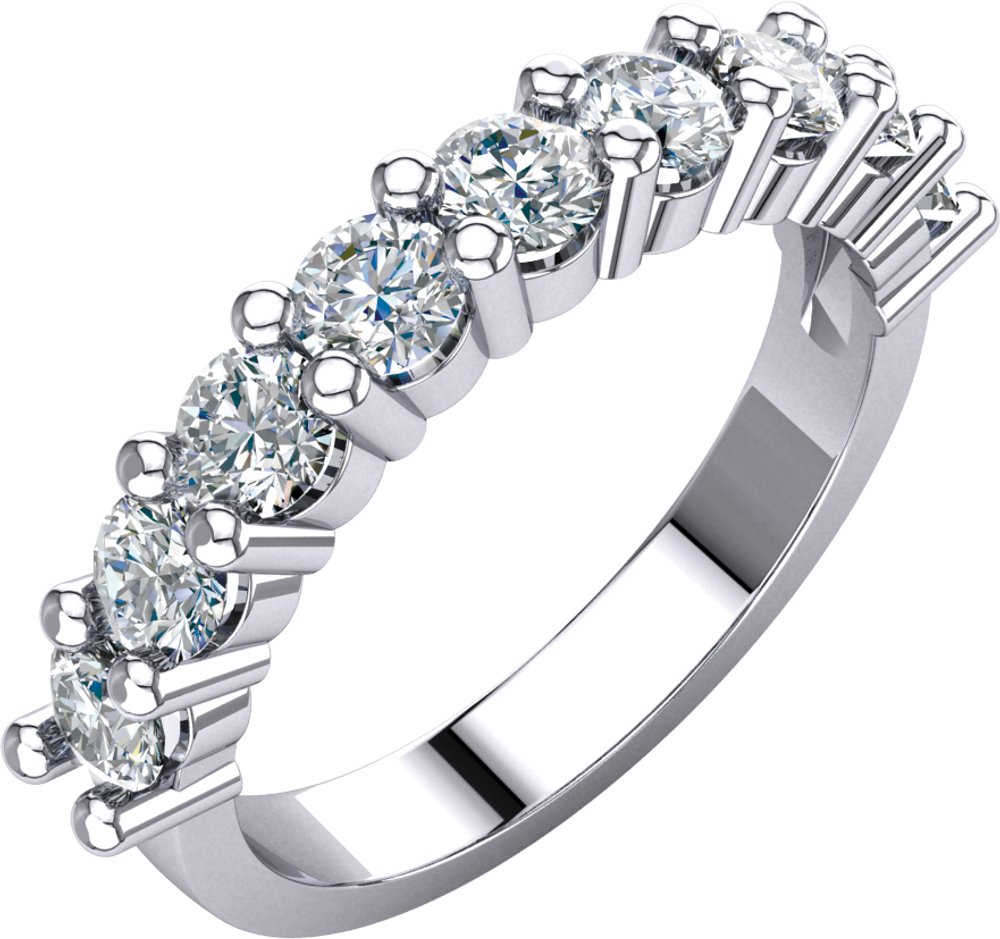 14K White 1 1/3 CTW Natural Diamond Anniversary Band