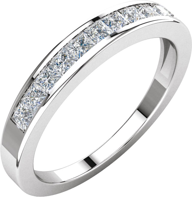 14K White 1/2 CTW Natural Diamond Anniversary Band