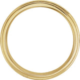 14K Yellow Gold 6 mm Milgrain Wheat Pattern Comfort-Fit Half Round Band Size 7