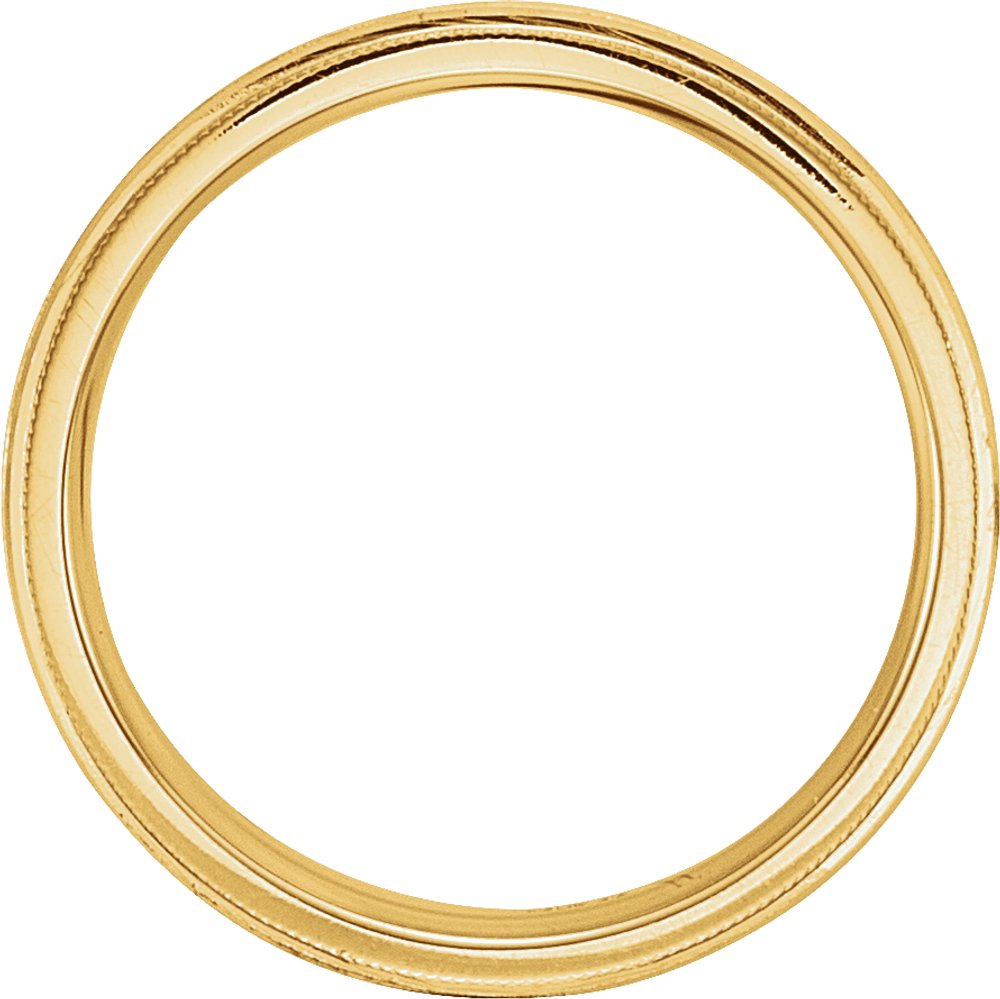 10K Yellow Gold 6 mm Milgrain Wheat Pattern Comfort-Fit Half Round Band Size 7.5