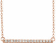 14K Rose Gold 1/6 CTW Natural Diamond Bar 16-18" Necklace